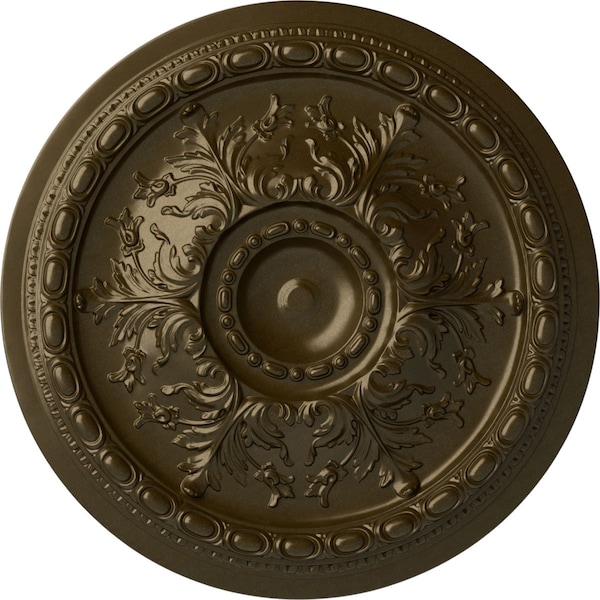 Ekena Millwork Stockport Ceiling Medallion (Fits Canopies up to 6 1/4"), Hand-Painted Brass, 28"OD x 2 3/4"P CM28STBRS - main